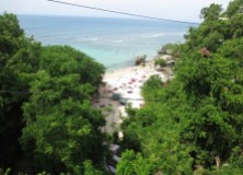 View of the beach from the bridge